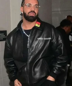 Rapper Drake Amici Violente Leather Jacket