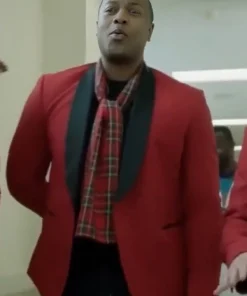Wes Movie Christmas on Call 2024 Ser'Darius Blain Red And Black Blazer
