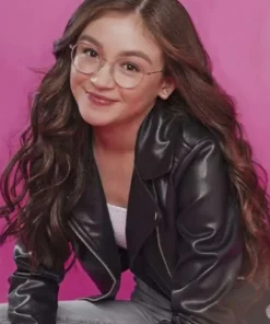 XO Kitty Anna Cathcart Black Leather Jacket - Image 3