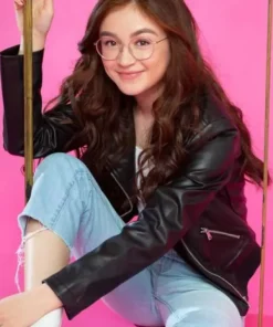 XO Kitty Anna Cathcart Black Leather Jacket - Image 2