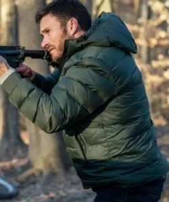 Alarum 2025 Scott Eastwood Green Puffer Jacket