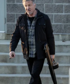 Alarum 2025 Sylvester Stallone Black Jacket