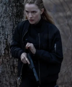 Alarum Willa Fitzgerald Black Bomber Jacket