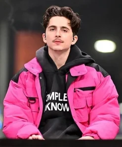 College GameDay 2024 Timothee Chalamet Pink Jacket