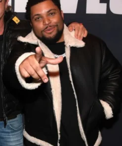 Den of Thieves O’Shea Jackson Black Shearling Jacket