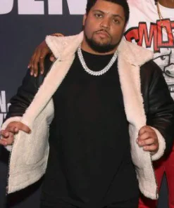 Alternative view of Den of Thieves 2 O’Shea Jackson Jr. Black Shearling Jacket