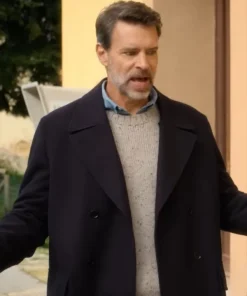 La Dolce Villa 2025 Scott Foley Black Wool Coat