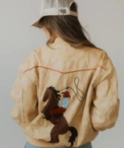 National Finals Rodeo 2024 Beige Bomber Jacket
