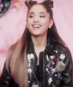 Ariana Grande Café Racer Leather Jacket