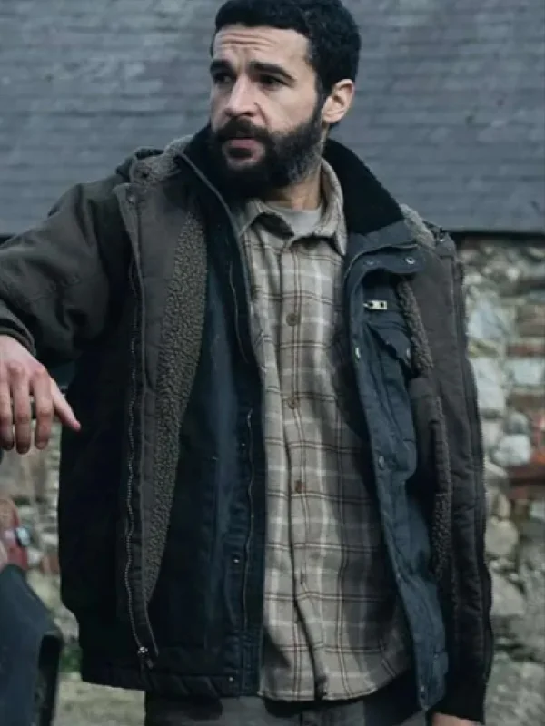 Bring Them Down 2025 Christopher Abbott Grey Cotton Jacket