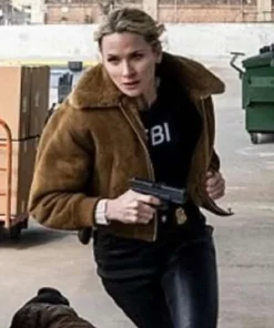 Alternative view of FBI Most Wanted Shantel VanSanten Brown Bomber Jacket