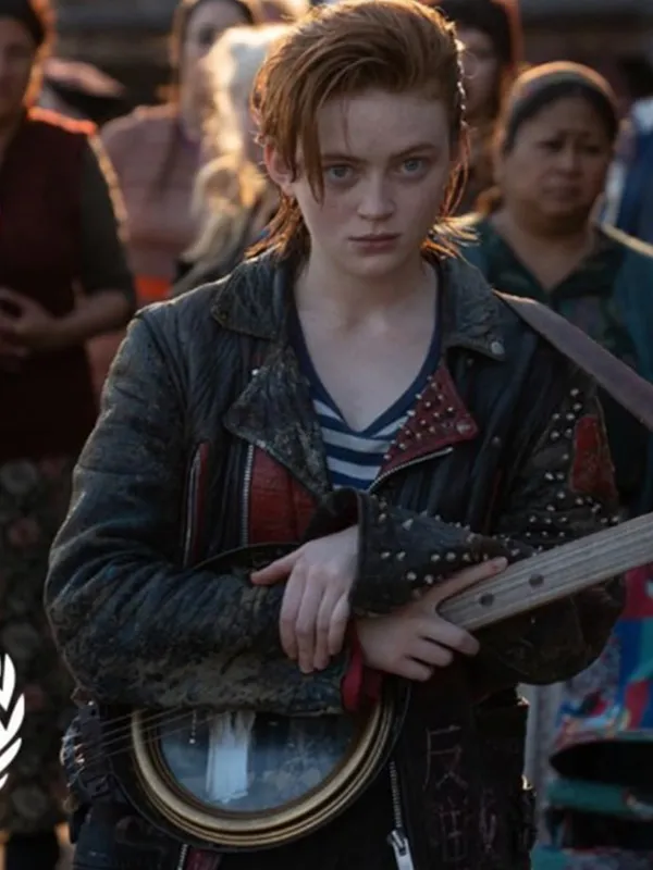 O Dessa 2025 Sadie Sink Black Biker Jacket