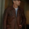 The Brutalist Jonathan Hyde Brown Leather Jacket