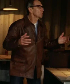 The Brutalist Jonathan Hyde Leather Jacket
