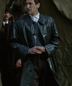 The Brutalist Laszlo Toth Black Leather Coat