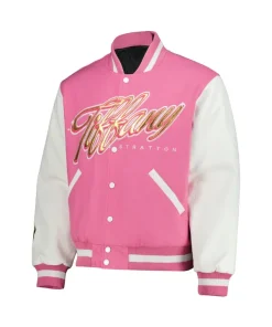 WWE Tiffy Time Tiffany Stratton Pink Varsity Jacket