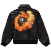 8 Ball Supreme Black Leather Bomber Jacket