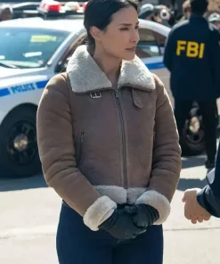 Alternative view of FBI S07 Dani Rhodes Brown Suede Leather Jacket