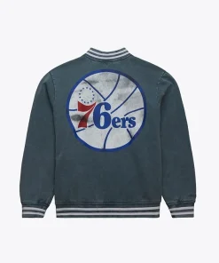 NBA Philadelphia 76ers Grey Varsity Jacket - Image 2