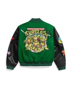 TMNT 2025 Green Varsity Bomber Jacket