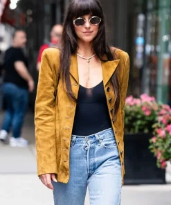 Dakota Johnson 2025 Suede Leather Jacket - Image 3