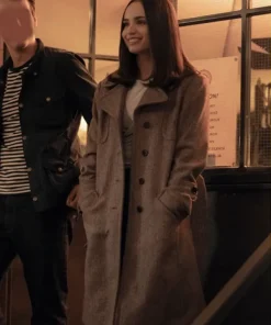 My Oxford Year Sofia Carson Grey Wool Coat