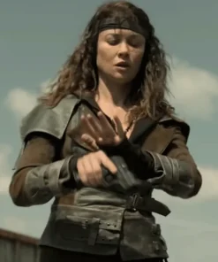 Alternative view of Afterburn 2025 Olga Kurylenko Leather Jacket