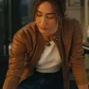 Ballard Maggie Q Brown Leather Jacket