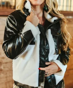 Cool Girl Black Faux Fur Leather Jacket