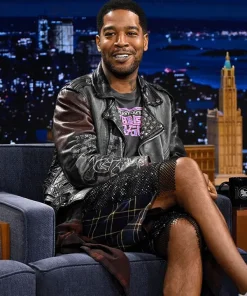 The Tonight Show Kid Cudi Black Leather Jacket