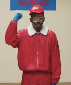 Alternative view of Tyler The Creator Stop Playing With Me Red Leather Jacket