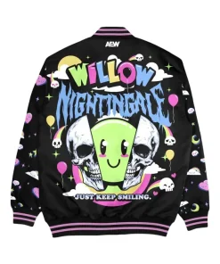 Alternative view of AEW 2025 Willow Nightingale Blue Varsity Jacket