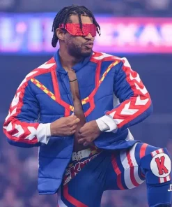 AEW All in Texas Kevin Knight Blue Puffer Jacket