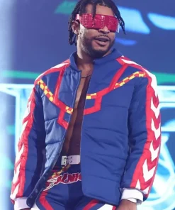 Alternative view of AEW All in Texas Kevin Knight Blue Puffer Jacket