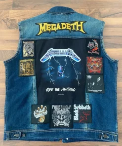 Band Megadeth Unisex Blue Denim Vest For Sale
