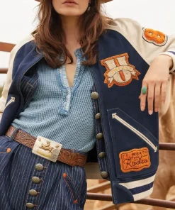 Alternative view of Cowpoke Rodeo Team Blue Bomber Jacket