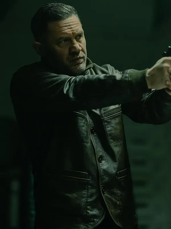 TV Series MobLand Tom Hardy Brown Leather Jacket