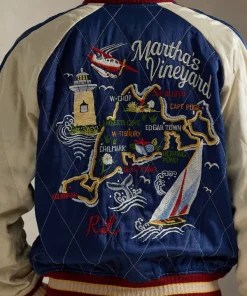 The Oak Bluffs Souvenir Blue Bomber Jacket - Image 2