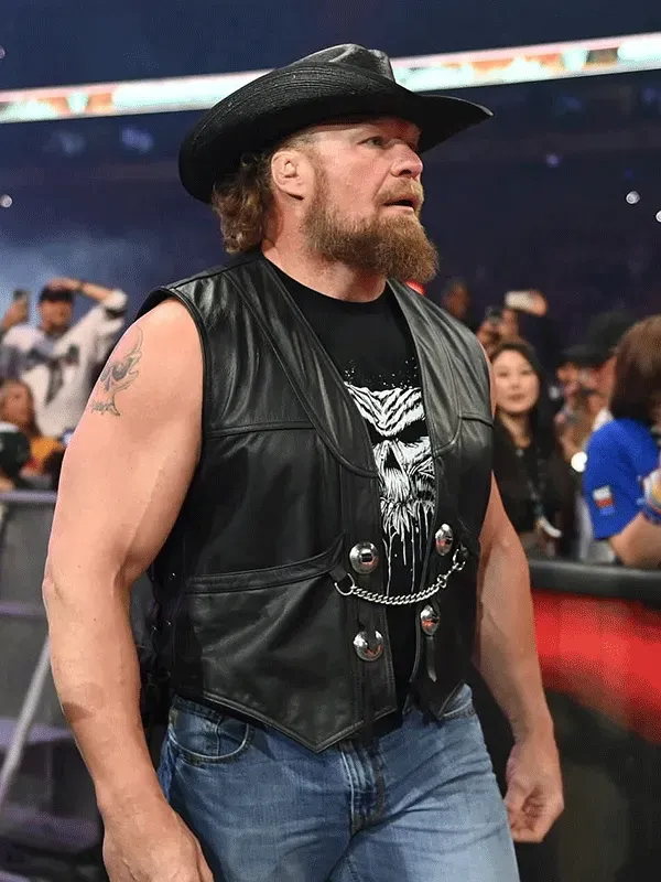 WWE Brock Lesnar Black Leather Vest