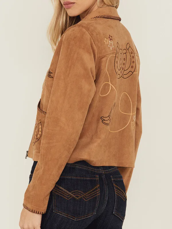 Women's Rodeo Embroidered Suede Jacket
