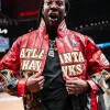 2 Chainz Atlanta Hawks x Jeff Hamilton Red Leather Jacket