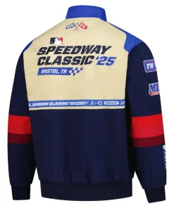 2025 MLB Speedway Classic Atlanta Braves VS Cincinnati Reds Unisex Twill Cotton Bomber Varsity Jacket