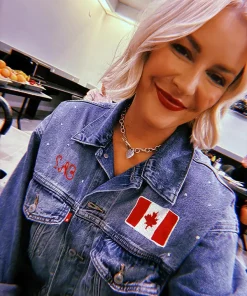 All Elite Wrestling All Out 2025 Toronto, Ontario Renee Paquette Canada Blue Denim Jacket For Women