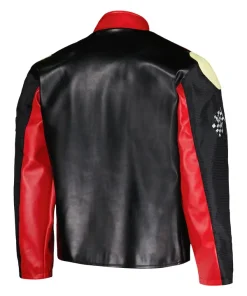 Dodge Motorcycle Multicolor Leather Bomber Jacket For Both Men and Women