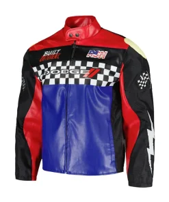 Dodge Motorcycle Multicolor Leather Jacket