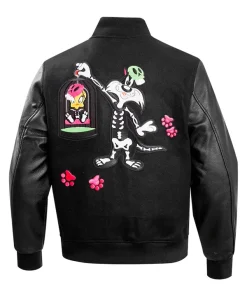 Film Series Looney Tunes Sylvester Unisex Black Wool Bomber Varsity Jacket