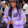 Golden State Valkyries Jordan Chiles Purple Varsity Jacket