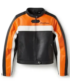 Harley Davidson 2025 Essential Moto-Blocked Leather Jacket