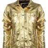 Rodeo Vegas Gold Metallic Unisex Leather Jacket