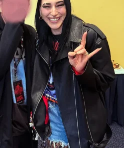 Silver Scream Con 4 Rhea Ripley Unisex Black Biker Leather Jacket